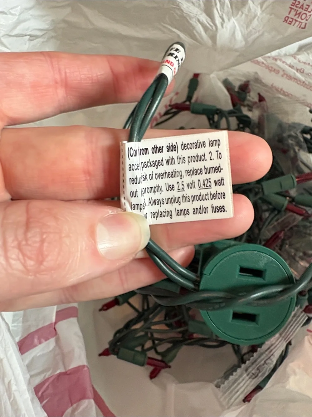 100 Miniature Multi Christmas Light Set one in box and bag white and green Wire